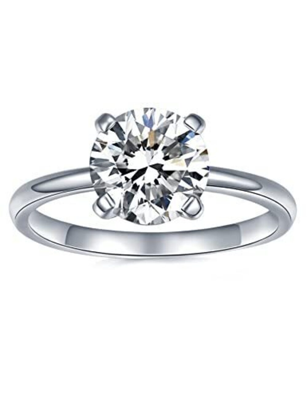 4980 Moissanite Solitaire Engagement Ring , Engagement Rings Moissanite - Picture 1 of 6